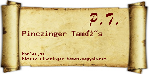 Pinczinger Tamás névjegykártya